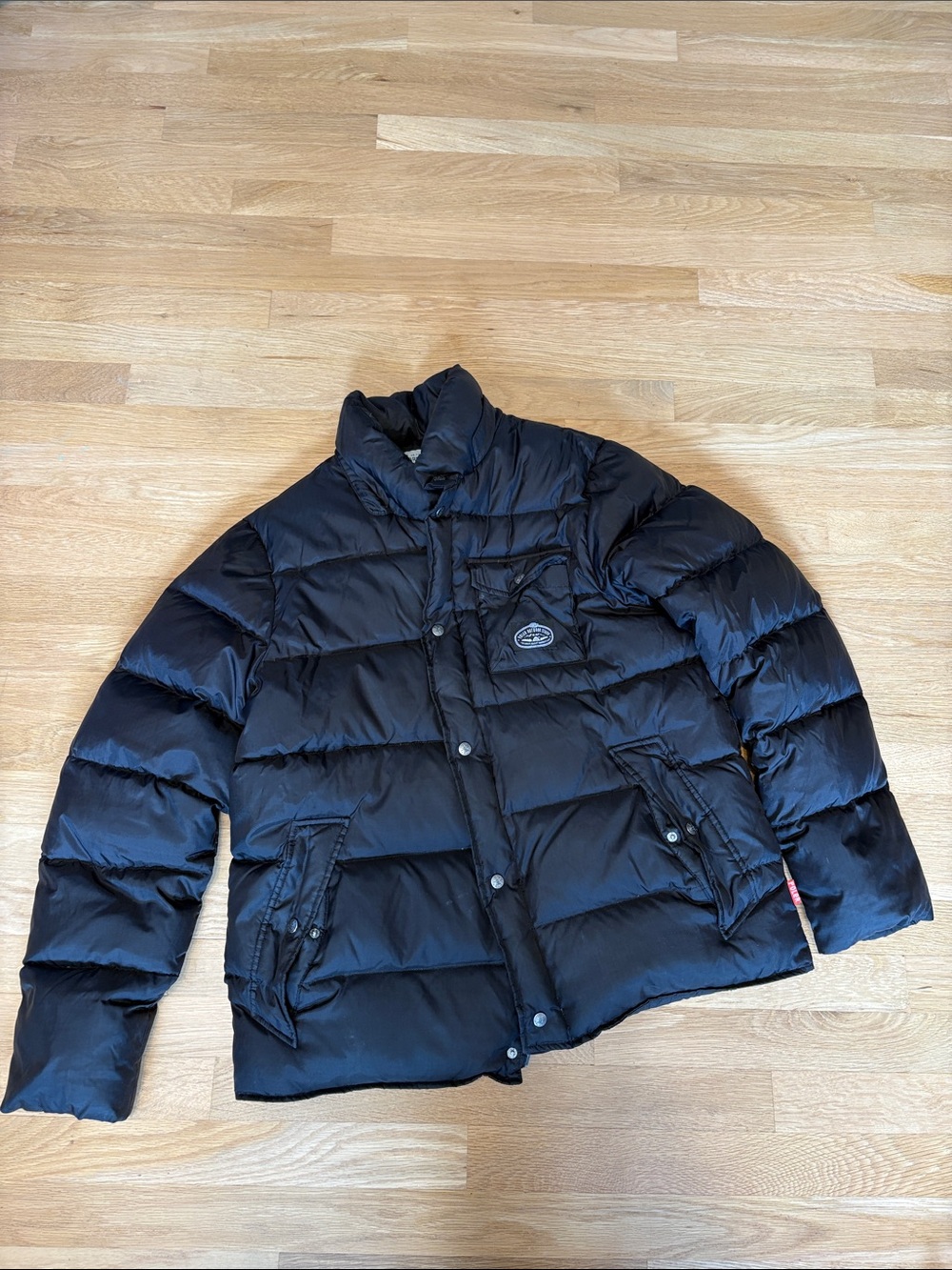 Poler CAMP VIBES down puffer winter coat Jacket men’s large black hiking outdoor